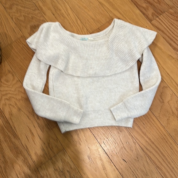 Ivory Kimchi Blue Sweater with Ruffle Collar - Picture 10 of 11